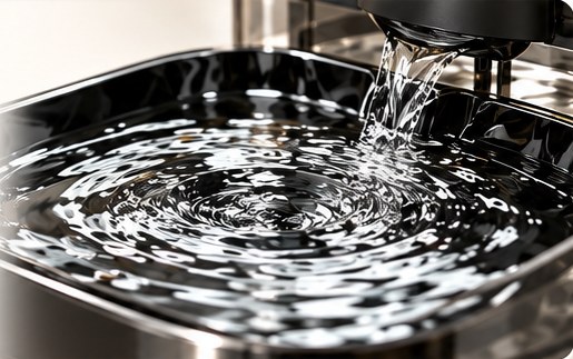 Water circulating in the NOTABLU fountain bowl